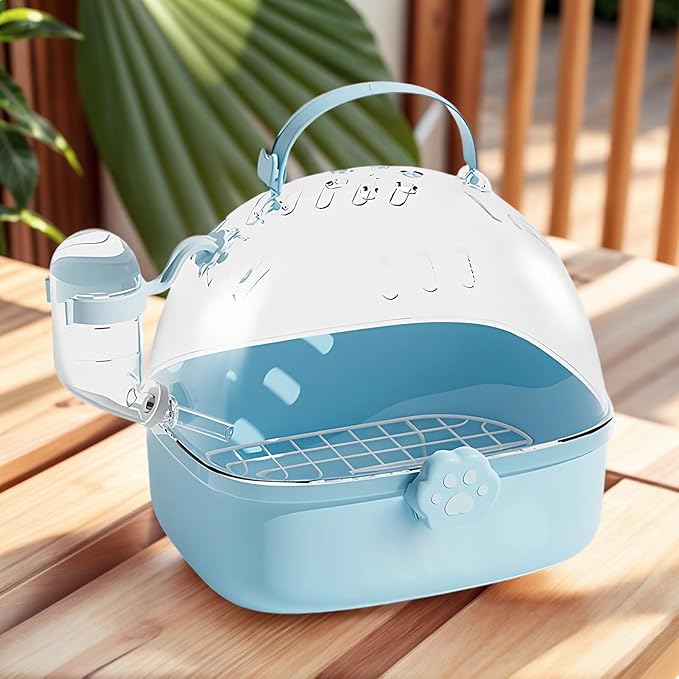 Bird Travel Carrier,PVC Travel Hamster Cage with Water Bottle - Pet Bird Carrying Supplies Spacious Design for Sparrow Macaws Conures Chinchillas Budgies Cockatiels Parakeet Hedgehog