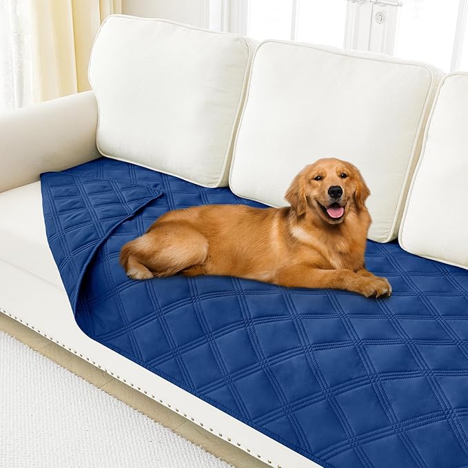 Smiry Waterproof Dog Bed Cover Blanket 40x70, Soft Reversible Pet Blanket, Washable Leakproof Cats Dogs Couch Cover for Sofa, Couch, Furniture, Navy/Navy