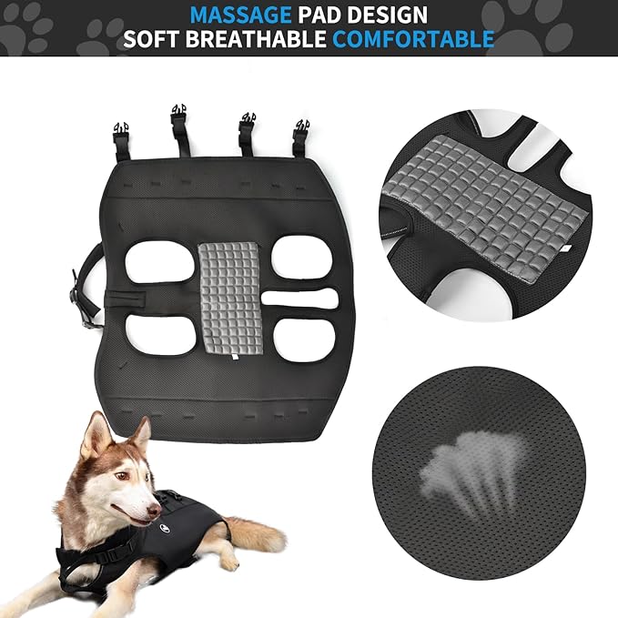 Dog Lift Harness Sling Carrier for Dogs Hind Leg Stair Support Old, Disabled, Joint Injuries, Arthritis, Large Dogs Up and Down Stairs, Cars(33-66 LBS)