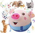 Interactive Dog Toys,Active Moving Pet Plush Toy with Recording and Music Modes, Jumping Squeaky Song shaking Interactive Dog Ball,Rechargeable Dog Toys to Keep Them Busy,Plush Pet Toy(Smile Blue Pig)
