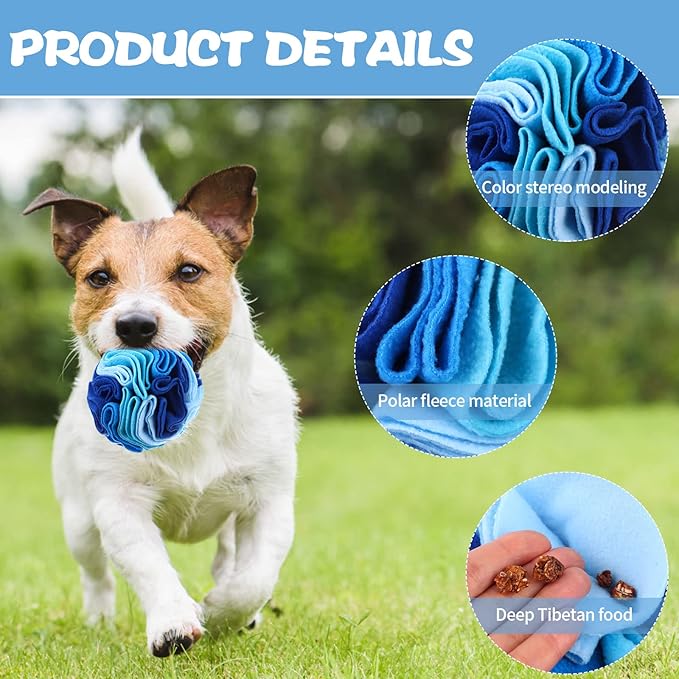 2 Packs Snuffle Ball for Dogs Stress Relief Interactive Dog Enrichment Toys Dog Sniff Mat Pet Snuffle Ball Toy Foraging Mat Dogs Treat Ball Pad Dog Puzzle Toys for Anxiety Relief Enhance Sniffing