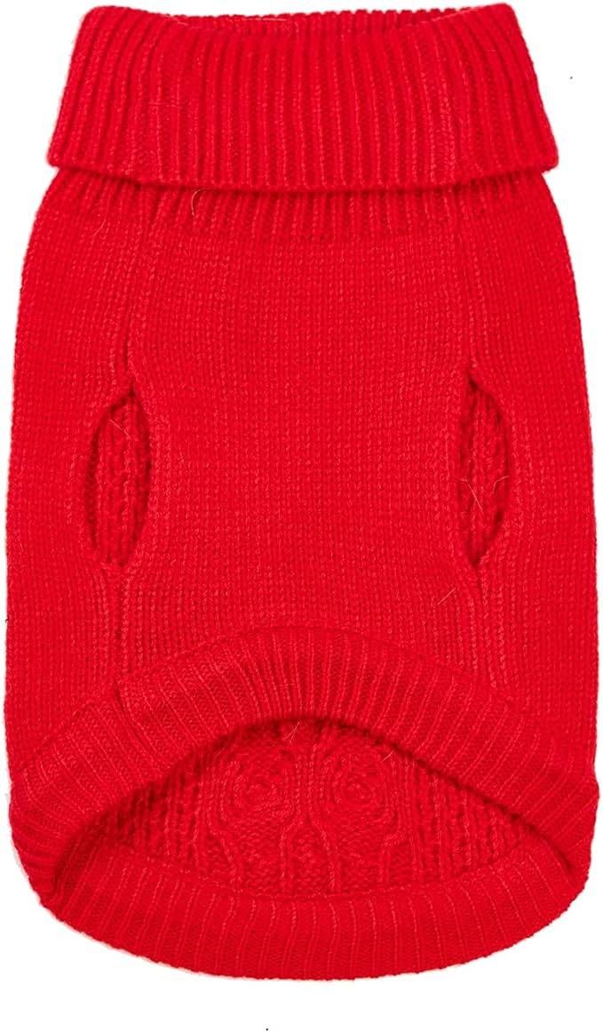 Stretchy Cat Sweater - 17 Colors & 6 Sizes | Snug Winter-Ready Knit for Boy/Girl Cats & Kittens(Red, Small)