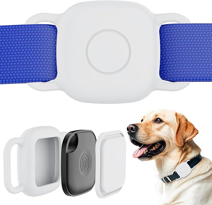 DDJ 2-Pack Dog Collar Holder for Tile Life360 Mate (2024) 2022 Tracker, Waterproof Silicone Cover Full-Body Protective Case for Tile Mate Tracker Cat Collar, Ultra Durable, Scratch Resistant, White