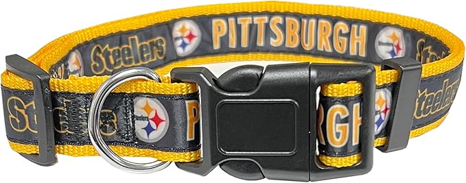 Pets First NFL Pittsburgh Steelers Licensed PET COLLAR, Small - Heavy-Duty, Strong, and Durable Dog Collar. Available in 31 Football Teams and 4 Sizes
