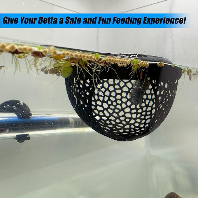 Aquarium Floating Betta Fish Skins, Betta or Shrimp Feeder, Cave and Hammock, Small Fish Feeding Rings, Aquarium Hiding Feeding Decorative Accessories (Translucent Color)