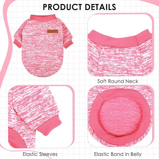 1 Pc Dog Sweaters for Small Dogs Girl Boy Winter Fleece Clothes Warm Soft Dog Sweatshirt Outfit for Dogs Cats Pet Apparel