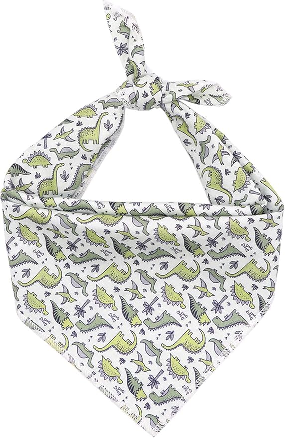 ARING PET Dinosaur Dog Bandanas, Summer Kerchief Triangle Bibs Scarf for Puppy Small Medium Large Boy Girl Dogs Cats-S