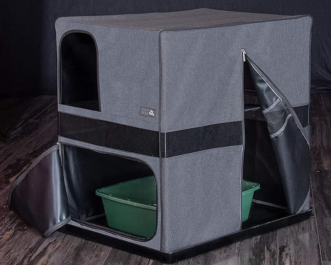 Pet Gear Pro Pawty for Cats with littertraX Mat, Put an end to Scattered Litter, Foldable, Easy Clean, Litterbox not Included, 2 Models, 2 Colors