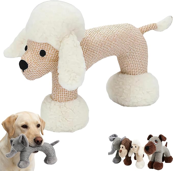 Linen Safari Companions, Squeaky Dog Chew Animals, with Durable Linen Material, Durable and Resistant to Chewing, for Relieve Dog's Boredom (Sheep)