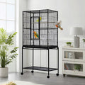 Large Bird Cage,62.6" H Big Bird Cage with Stand for Parakeets Parrots Conures Lovebird Cockatiel Black