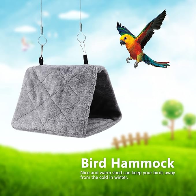 Warm Bird Nest House, Bird Bed for Cage Accessories, Parakeet Toys Hammock, Plush Parrot Hanging Hut Tent for Conure Cockatiel Lovebird Cockatoo