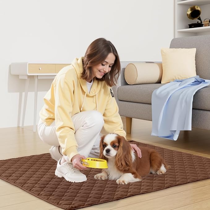 Smiry Waterproof Dog Bed Cover Blanket, Soft Reversible Pet Blanket, Washable Leakproof Cats Dogs Couch Cover for Sofa, Couch, Furniture (68x82 Inch, Brown/Chocolate)