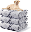 Soft Dog Blankets for Large Dogs & Cat Flannel Blanket Washable, 1 Pack 3 Premium Pet Mat Throw Cover for Kennel Crate Bed, Cute Paw Pattern,Gifts Puppy Essentials,41x31 inch,Grey