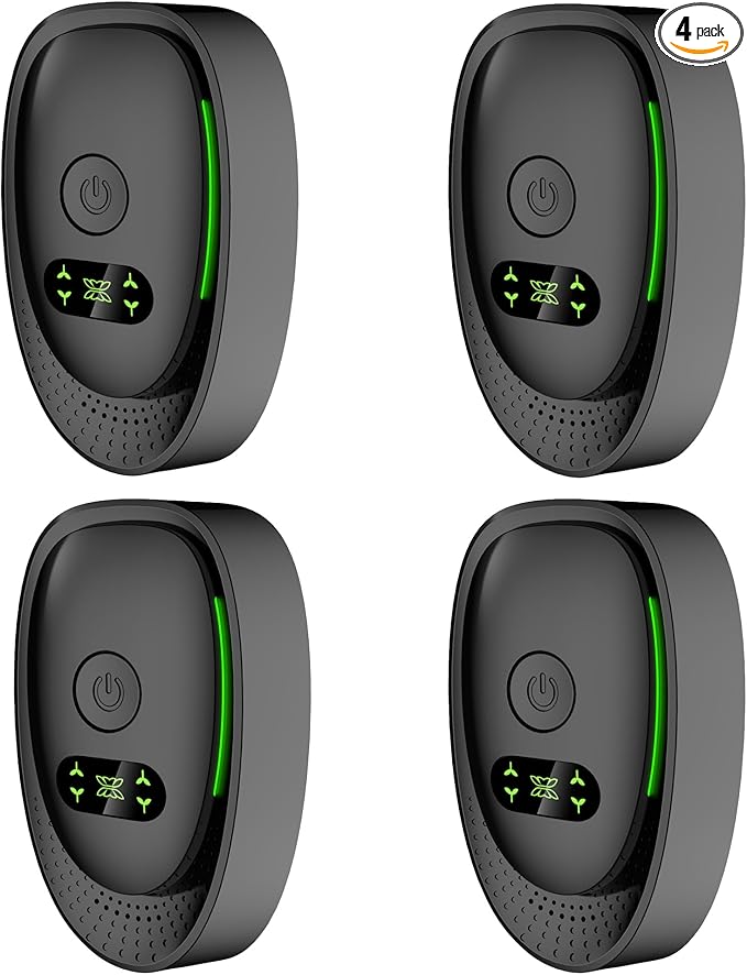 Plug-In Air Purifier 4 Pack ，Negative Air Ionizer for Home, Air Freshener Odor Reducer for Home from Pets Smoke Smell Kitchen Odor Black