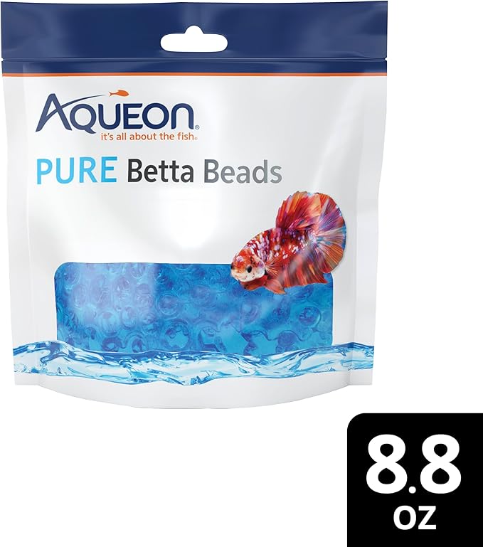 Aqueon PURE Betta Beads, Water Care for Unfiltered Aquariums, Maintains Clear Water and Helps Breakdown Organic Sludge, Blue