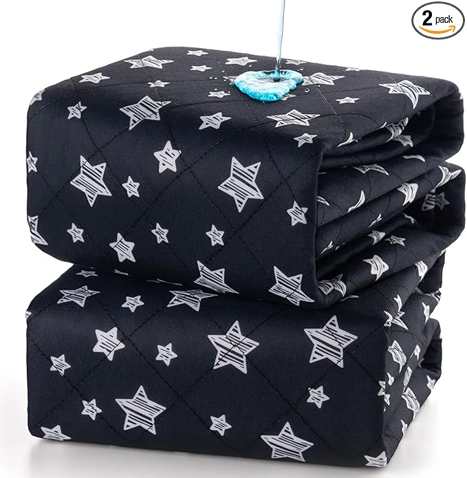 Waterproof Bed Pads Washable, Absorbent Chuck Pads for Incontinence, Waterproof Mattress Protector for Seniors, Bedwetting Kids, Hospitals, Pets, 34"x36" 2 Pack