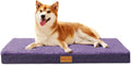 Patas Lague Orthopedic Dog Bed Large Sized Dog 36''X24'',Soft Waterproof Egg Crate Foam Medium Pet Crate Beds Mat with Removable Washable Cover and Non-Slip Bottom, Purple