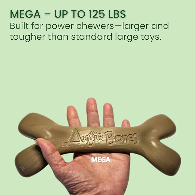 Non-Toxic Dog Toys - Sustainable Peanut Butter Flavored Dog Chew Toys for Aggressive Chewers - Plant-Based Bioplastic Pet Toys - Made in The USA (Mega)