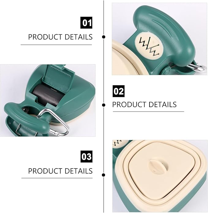 Portable Foldable Pet Pooper Scooper with Clip, Small Mustard Green Dog Waste Pickup Tool for Outdoor Use, Lightweight Plastic Puppy Poop Scoop for Travel and Walks