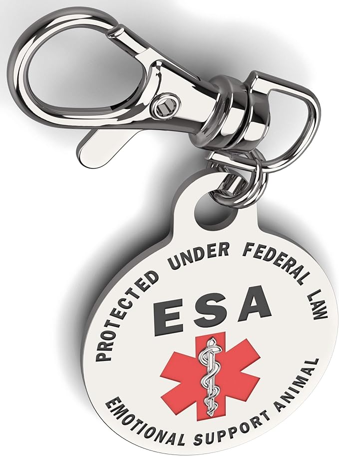 ESA tag Emotional support animal tag emotional support animals ID emotional support dog vest Service Dog animal ESA service dog patch tag collar tags for small dogs collars medical patches sevice esa