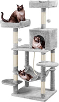 Yaheetech 59in Cat Tree for Multiple Cats, Multi-Level Activity Tower w/Hammock, Condo, Perches, Extended Platforms for Climbing & Jumping –Heavy Duty Cat Tower w/Scratching Posts & Dangling Balls