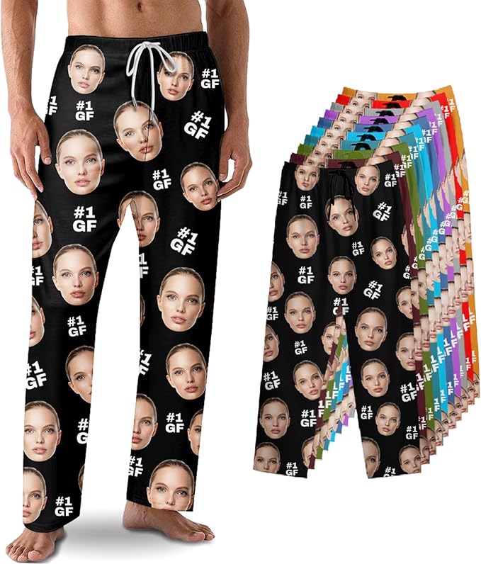 Custom Pajama Pants with Face customized PJ Pants Christmas Valentine gifts for Men Women