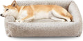 JOEJOY Large Dog Beds Large Sized Dog, Washable Orthopedic Premium Soft Corduroy Fleece Pet Bed with Removable Zipper Cover, Cute Calming Puppy Bed with Non Skid Bottom