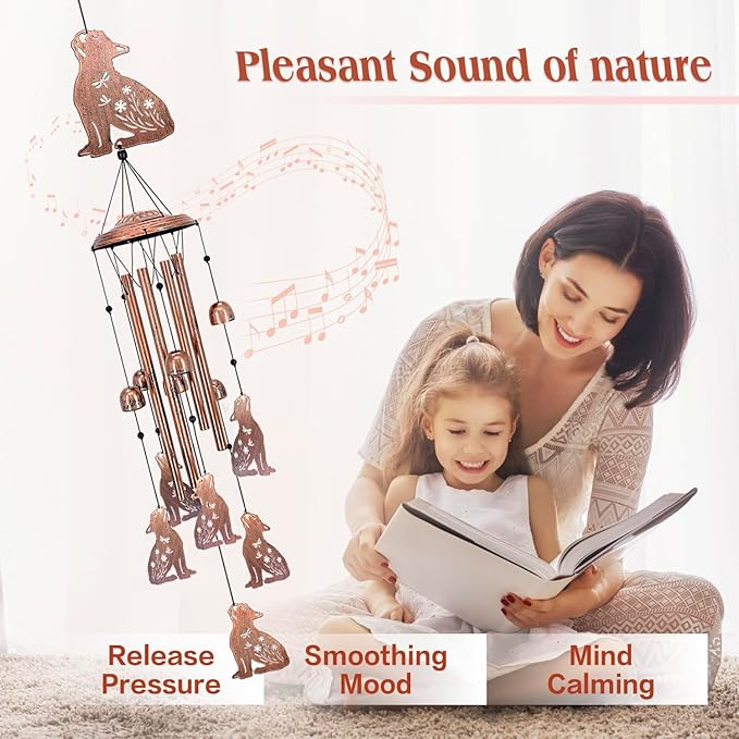 French Bulldog Wind Chimes for Outside,Dog Gifts for Women/Men/Sympathy Gift/Memorial Gifts/Birthday Festival Metal windchimes Outdoors/Indoors,Patio,Garden Decor,Home,Porch,Yard