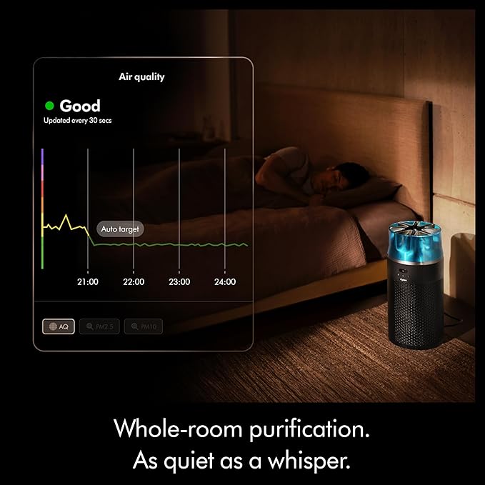 Dyson Hushjet Compact Purifier, Engineered for Powerful, Whisper-quiet, Whole-room Air Purification, Homes with Pets, Allergies, Fully-sealed filtration, 5-year no change filter (Black/Teal)