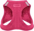 Best Pet Supplies - All Weather Plush, Reflective, No Pull Harness for Small, Medium Dogs, Cats - Secure with Hook & Loop Fastener, Buckle, Double D-Rings - Fuchsia Corduroy, L