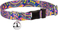 Country Brook Petz - Blue Boho Mandala Cat Collar - Groovy Collection Featuring Far Out Designs