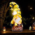 Birthday Gifts from Daughter Son - 13" Garden Solar Spring Gnomes Statues Outdoor Spring Decor with LED Lighted Bee and Flowers Funny Garden Sculpture for Patio Yard Lawn Decorations Gifts