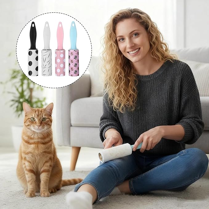 24 PCS Mini Lint Roller 720 Sheets Lint Rollers for Pet Hair Extra Sticky Travel Size Pet Hair Remover Compact Lints Roller for Clothes Portable Sticky Remover for Dust Furniture Car Seat Gift Bags