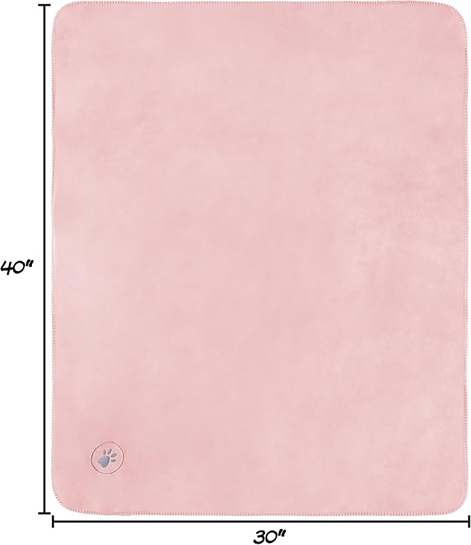 Waterproof Pet Blanket - 30x40-Inch Reversible Sherpa Fleece Throw Protects Couches, Cars, and Beds from Spills, Stains, and Fur by PETMAKER (Pink)