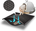 Pieviev Cat Litter Mat Double Layer Waterproof Urine Proof Trapping Mat 1 Pack (Black, 24x15 Inch (Pack of 1))
