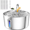 Cat Water Fountain, 4.0L/135oz Automatic Pet Fountain Stainless Steel Large Dog Water Dispenser with Ultra-Quiet Pump & 6 Replacement Filters & for Cats Inside, Dogs, Multiple Pets