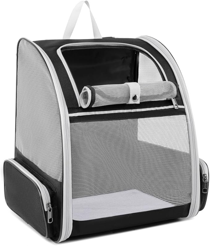 Cat Backpack Dog Backpack Carrier for Small Dogs and Medium Cat up to 15lbs, Travel Pet Carrier for Puppy Kitten Bunny, Cat Dog Carrying Backpack Collapsible (Black)