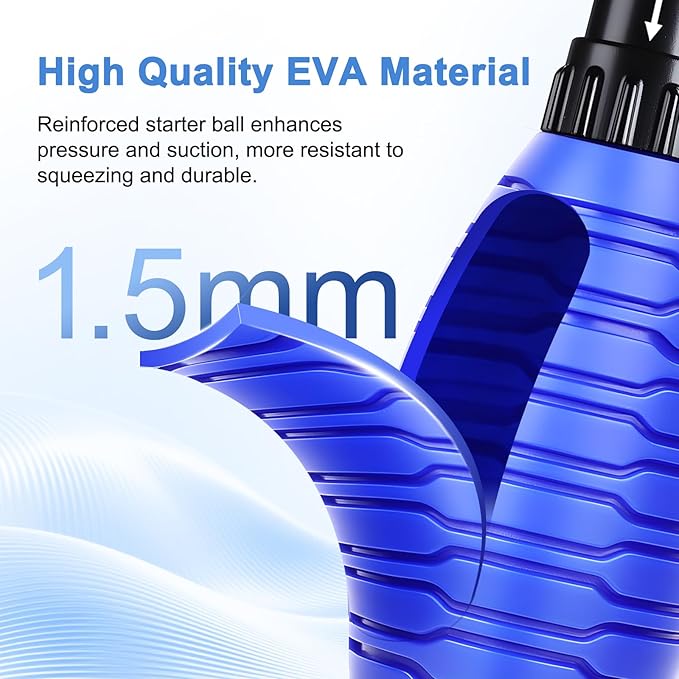 fishkeeper Siphon Ball Pump Head Replacement – Compatible with FK018 and Most Manual Aquarium Gravel Cleaners, 80GPH High Pressure Quick Start Vacuum Pump for Easy Water Change (Small)