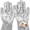 Dog Washing Gloves for Shedding & Bathing - 5-Finger Deshedding & Massage Gloves for Dogs & Cats, Reusable Heat-Resistant Silicone Brush Gloves, Gentle Hair Removal & Bathing Aid (Pair) (Grey)