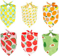 6 Pack Spring Summer Dog Bandanas Hawaii Fruit Pattern, Dog Bandanas Scarf Bibs Kerchief for Boys and Girls' Dogs (Small to Large)