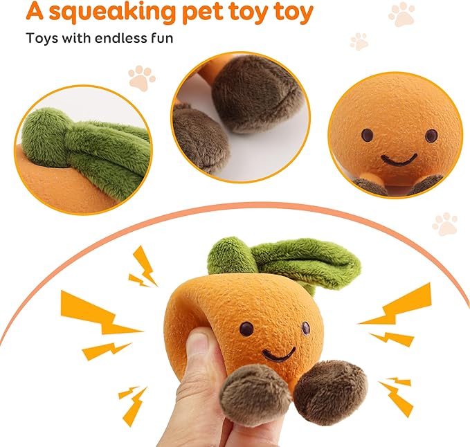 Dog chew Toys, Interactive Dog chew Toys, Suitable for All Types of Dogs who Like to chew and Interact. Sound pet Toys, Specially Designed for Dogs who Love to chew（Orange）