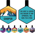 GoTags Silent Dog Tag, Personalized Engraved Hexagon Silicone Dog and Cat Name Pet ID Tags, Soundless No More Jingling Dog Tags (Mountain Orange)