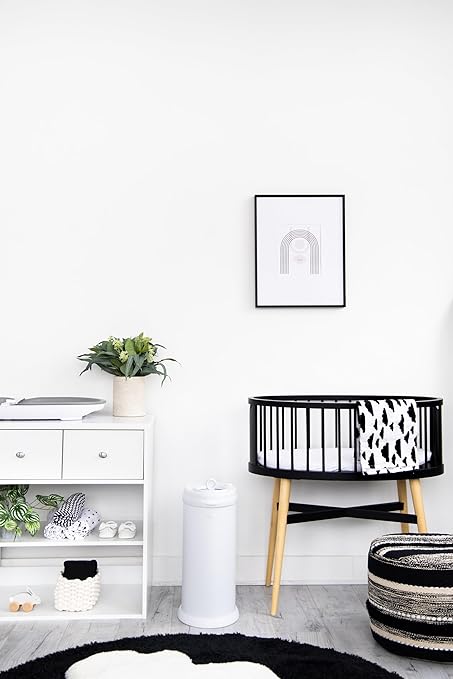 Ubbi Steel Diaper Pail, Odor Locking, No Special Bag Required, Award-Winning, Registry Must-Have, White