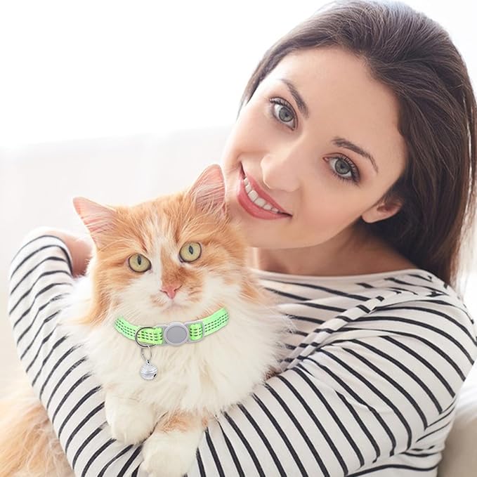 5 Pcs Breakaway Cat Collars, Reflective Cat Collar Small Cats Collar with Bells Adjustable Kitten Collars Pet Supplies 7.9" - 13" Inches 5 Bright Colors Reflective for Kitten Small Pets