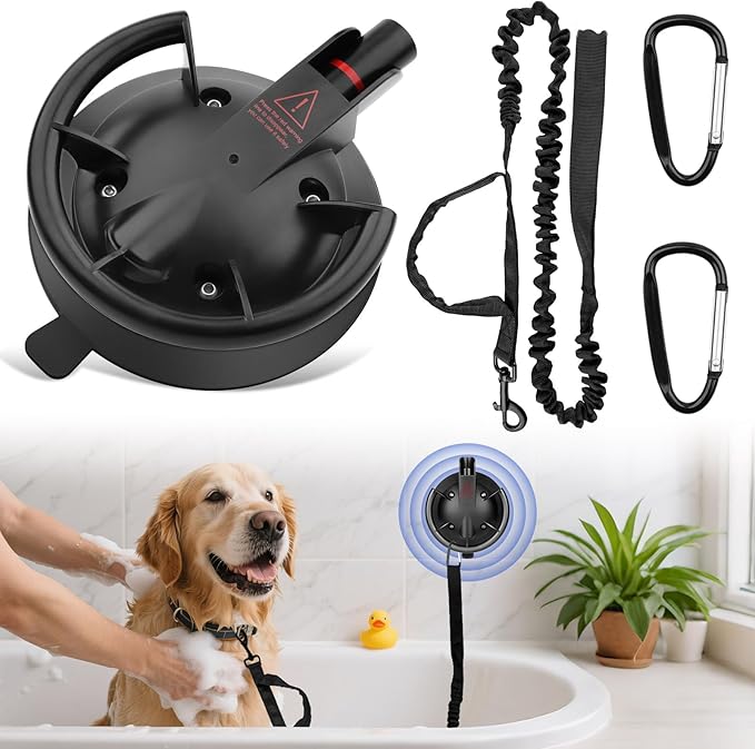 Dog Bathing Suction Cup with Tether, High Elasticity Nylon Dog Bathing Tether Leash with Powerful Suction Cup for Pet Puppy Cat Shower,Trimming, Grooming