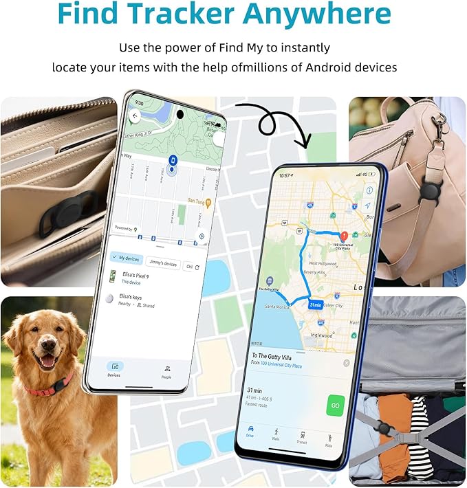 Google Android GPS Dog Collar (1 Pack), Mini Dog GPS Tracker, Smart Pet Activity Tracker, No Subscription, GPS Cat Collar Certified Finder, Anti-Lost, Finder Tag for Vehicles, Pets, Kids, Items