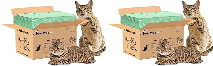 PetsWorld Universal Fit Multi-Cat Pad Refills for Litter Box, Fresh Scented, Ultra-Absorbent, Odor Control, Pack of 50