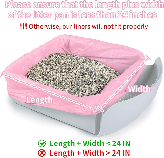 ANWA 120 Count Cat Litter Box Liners for Automatic Cat Litter Box and Litter Box Robot 4/5, Heavy-Duty, Extra Thick, Economy Bulk Pack, Pink