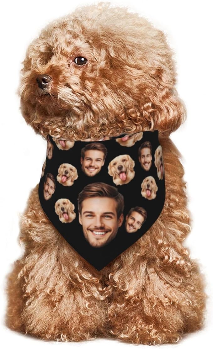 Custom Dog Bandana for Cat Dog Pet Add Your Design Personalized Neckwear Bandanas with Your Text Logo Image Customized Pet Scarf Funny Gifts Style 06