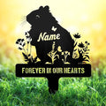 Custom Hamster Grave Marker Metal Memorial Stake for Cemetery or Garden Decoration, Personalized Loss of Hamster Remembrance Gift - Sympathy Sign Floral Plaque Tombstone